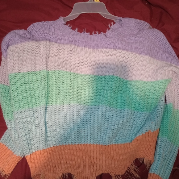 V neck crop top sweater - Picture 3 of 3